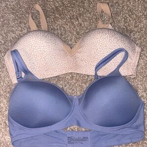 2 Set Bra Women's Intimates Set - Blue and Tan